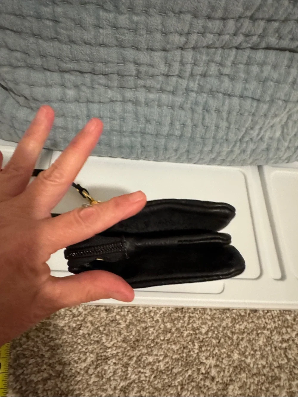 Black Pebbled Leather Crossbody Pouch